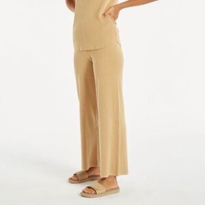 zulu zephyr signature rib knit pants - tan